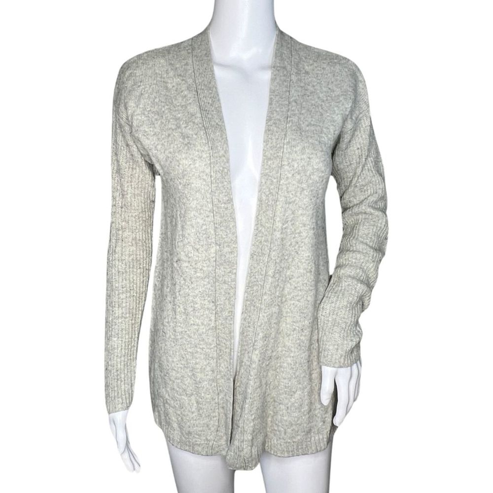 J.Crew Sweater Womens Small Gray Cardigan Merino Wool Open Front Casual Preppy